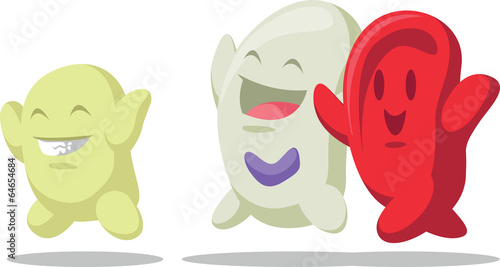 Cartoon of Blood Cell - Erythrocytes, Leukocytes, Thrombocytes