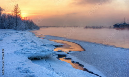 sunset on the river