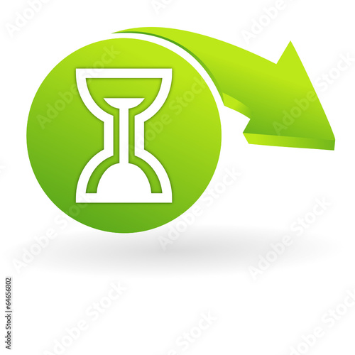 temps qui passe sur web symbole vert