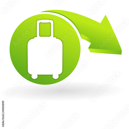 valise sur web symbole vert