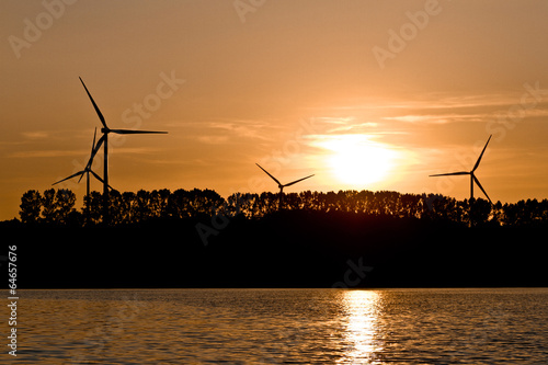 Windmills on the lake
