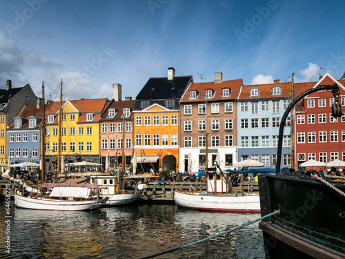 Nyhavn in Copenhagen harbor, Denmark