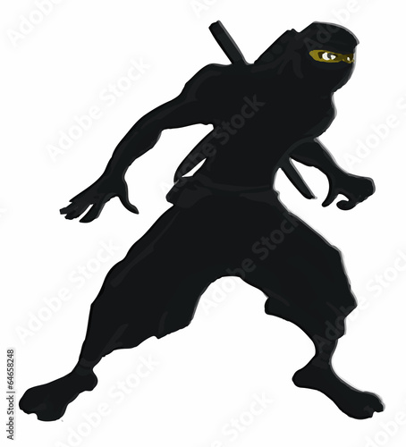 ninja warrior in black