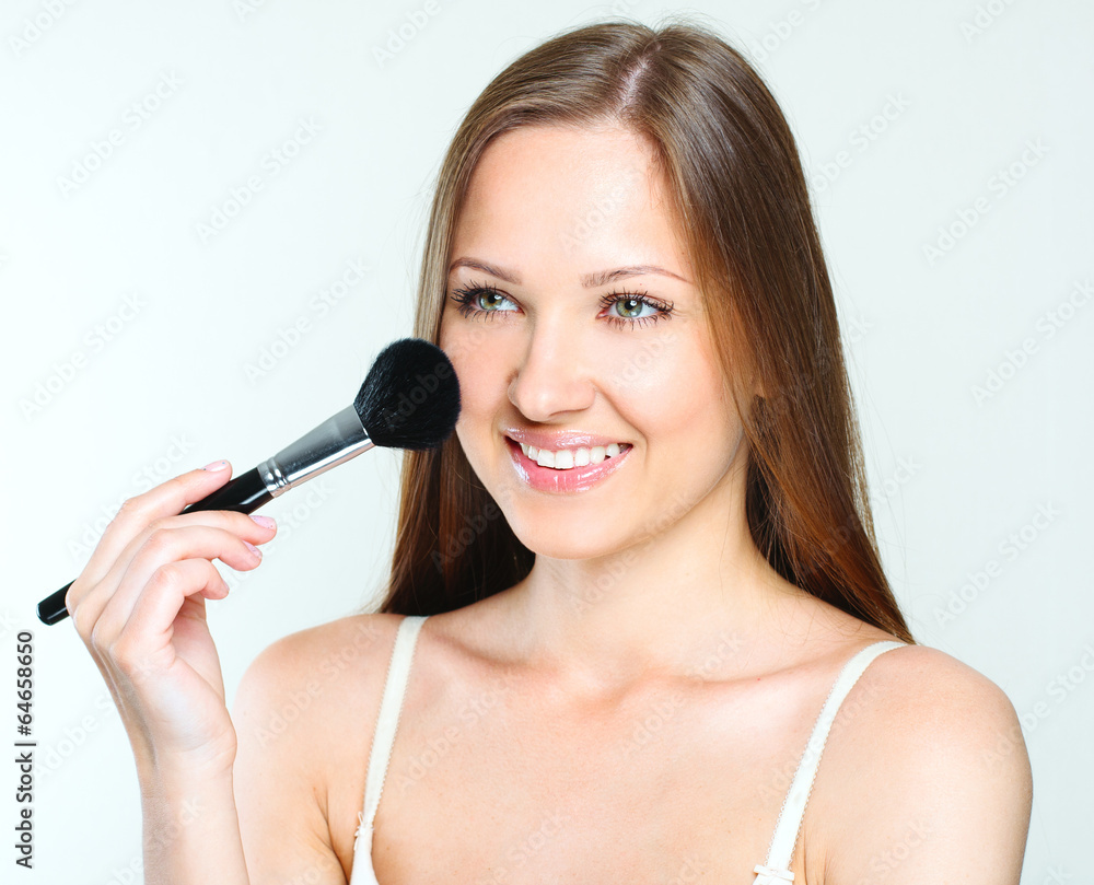 woman making makeup. perfect clean skin. woman making makeup. perfect clean skin.