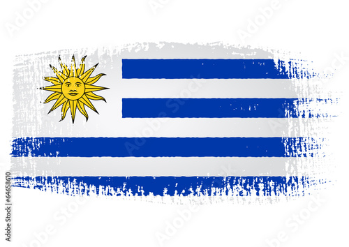 brushstroke flag Uruguay with transparent background
