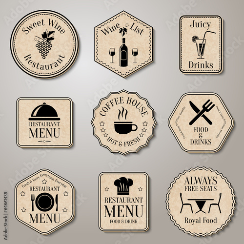 Restaurant menu labels