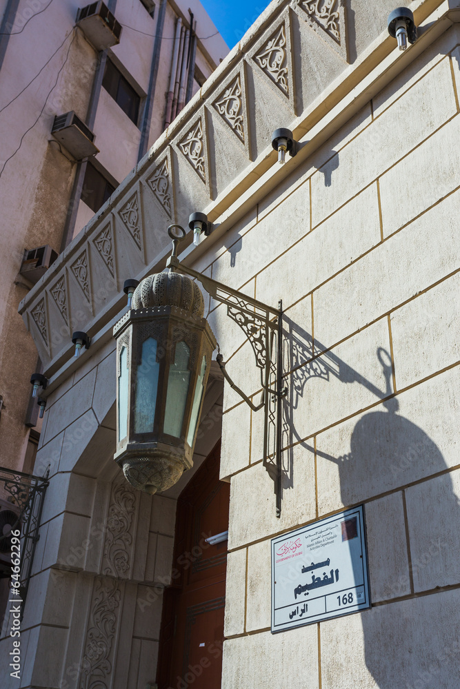 Arab street lanterns in the city of Dubai