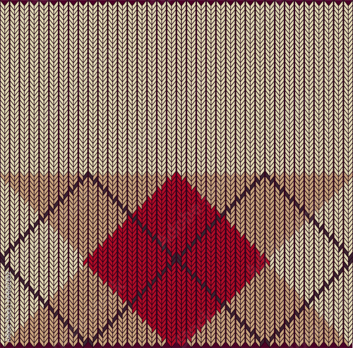 Vector Seamless Argyle Sweater Background, Detailed