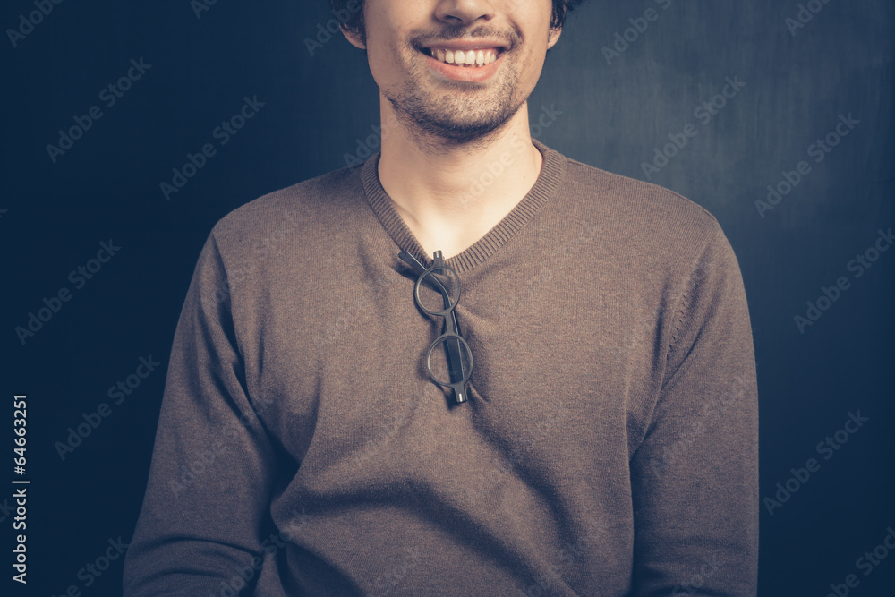 Fototapeta premium Happy young man with glasses