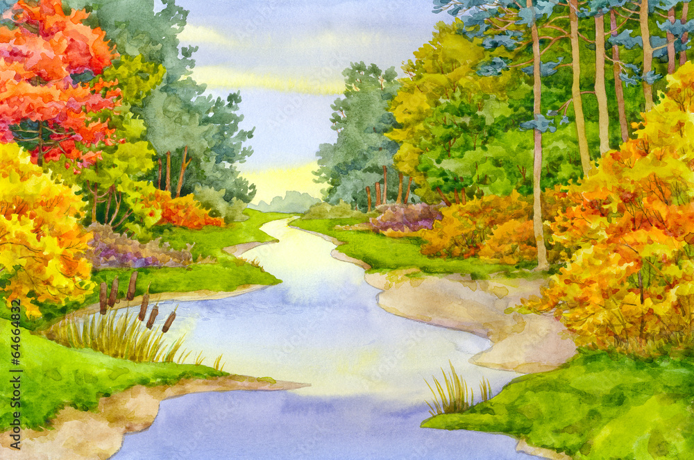 Naklejka premium Autumn Brook