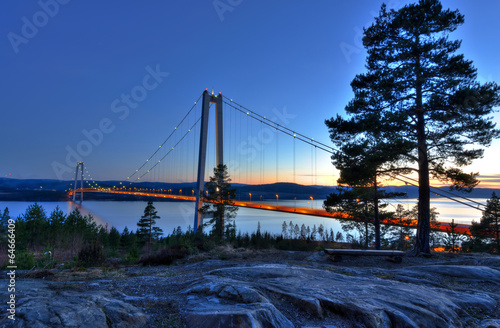Spring landscape for beautiful Swedish bridge