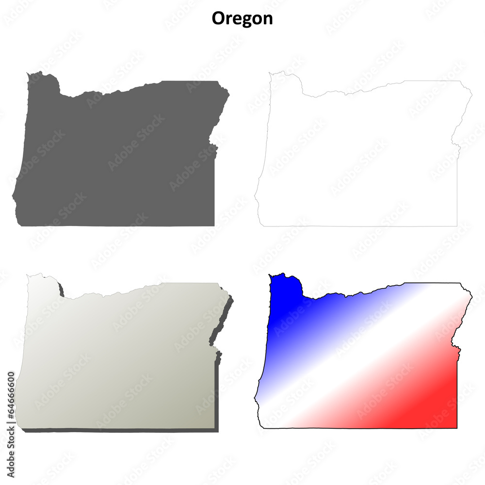 Oregon blank outline map set Oregon blank outline map set
