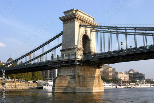 Szechenyi Chain Bridge over Danube river in Budapest