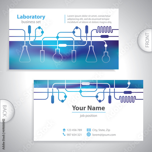 Universal bluish medical laboratory business card.