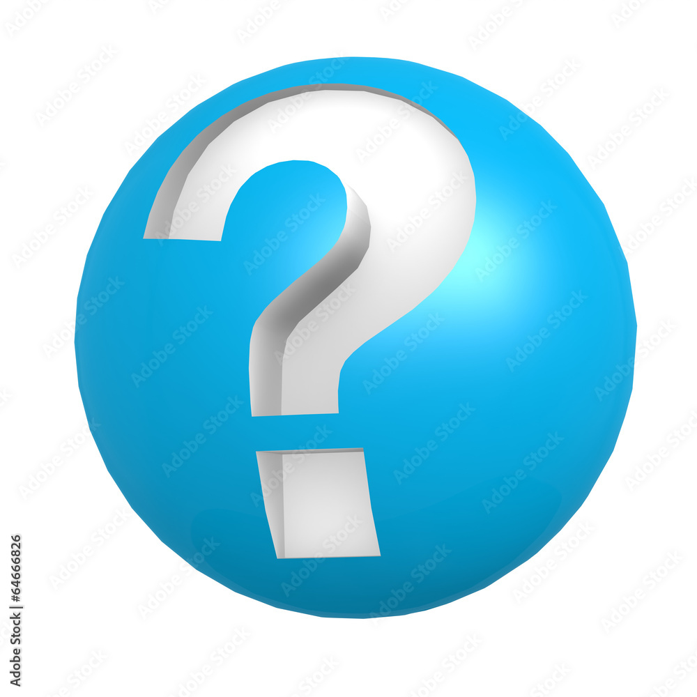 Blue sphere question mark Blue sphere question mark