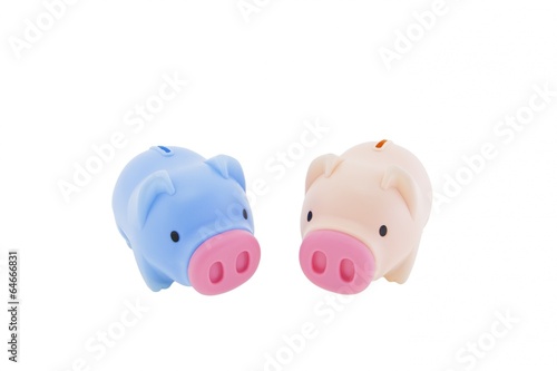 Two cute little piggy banks