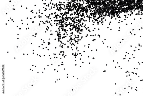 black confetti  isolated on white background