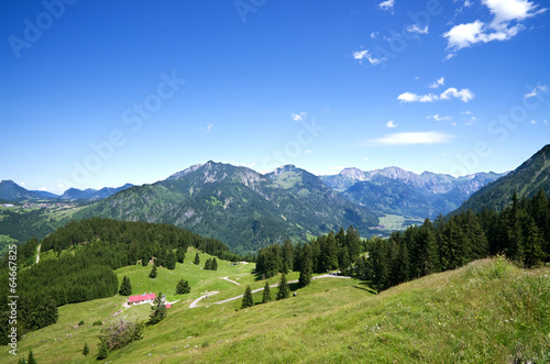 Tableau sur toile alpine meadow allgau germany