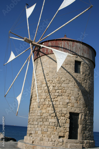 Mill Fort Port Oldt Town Rhodes Greece 04