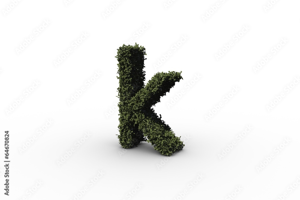 Lower case letter k made of leaves Lower case letter k made of leaves