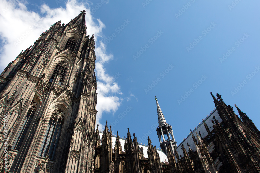 Cologne Cathedral against the blue sky in Germany
