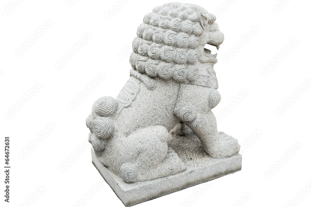 Chinese Imperial Lion Statue, Isolated on white background Chinese Imperial Lion Statue, Isolated on white background