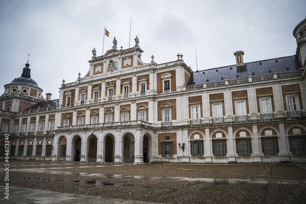 Power, majestic palace of Aranjuez in Madrid, Spain