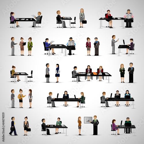 Business People - Isolated On Gray Background