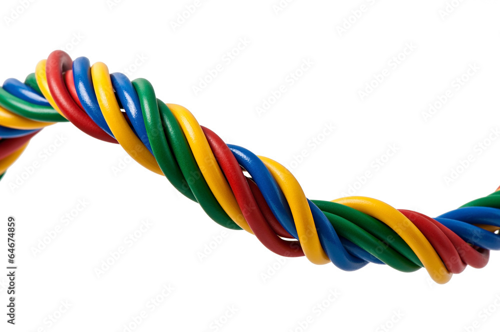 electric cable on a white background electric cable on a white background