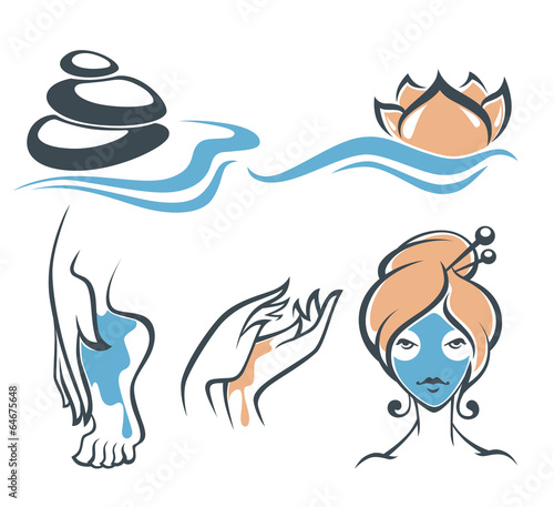 beauty and spa sign, icons, emblems and symbols