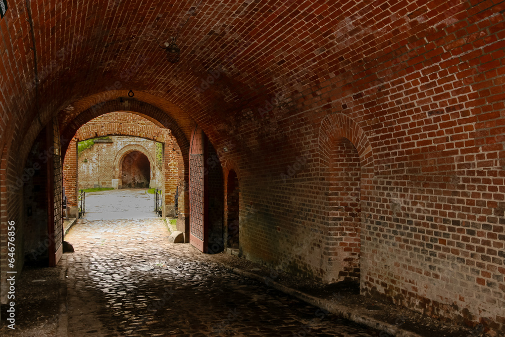 tunnel with bricks