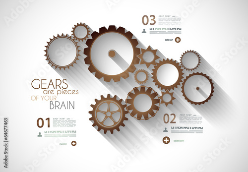 Infographic timeline with Gear mechanic concept