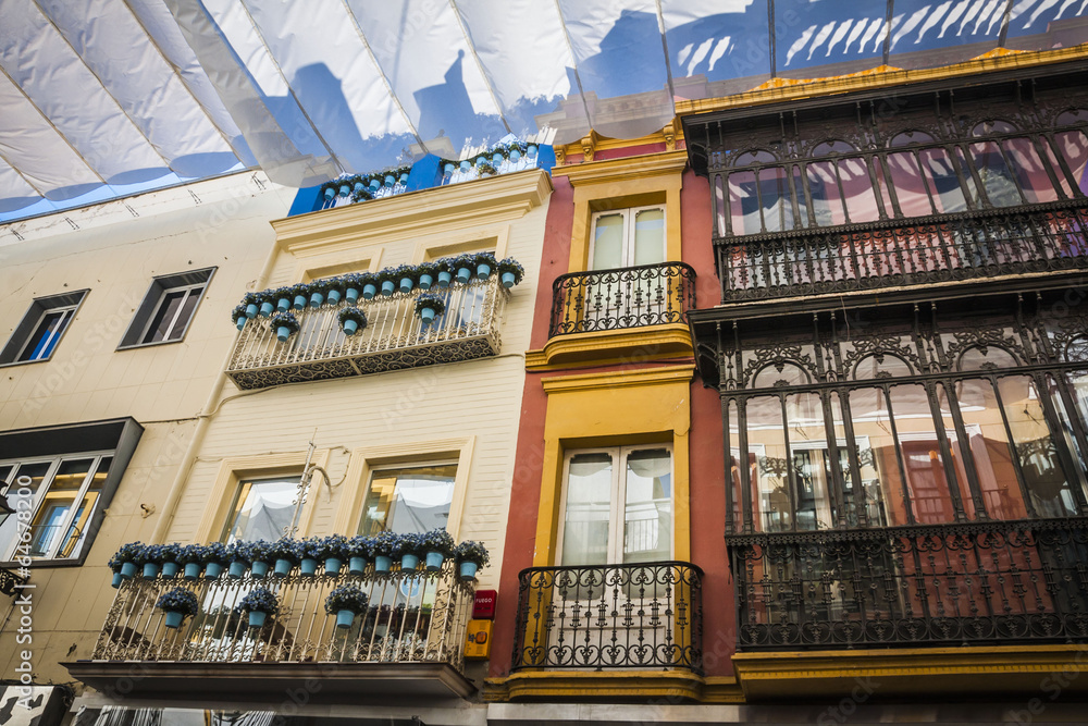 Street of old Spanish town Seville