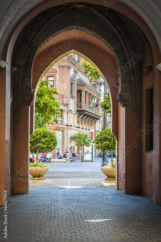 Street of old Spanish town Seville