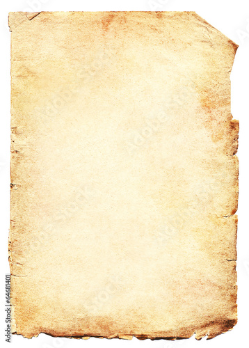 Bild auf Leinwand Old paper isolated on white background