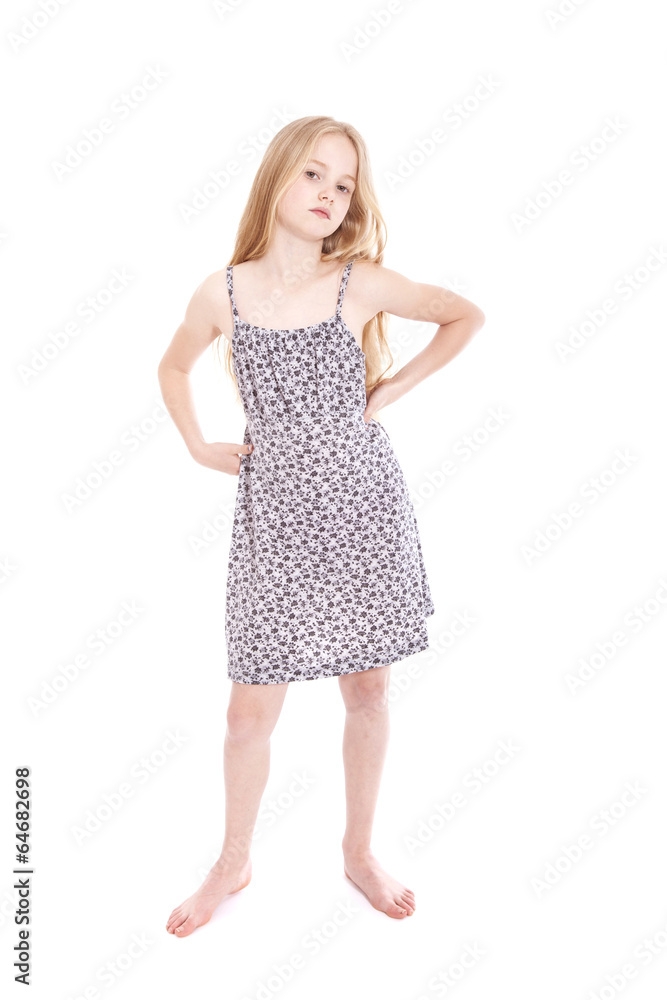 young girl with arrogant attitude in studio