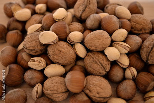 Nuts mixed for backgrounds or textures.