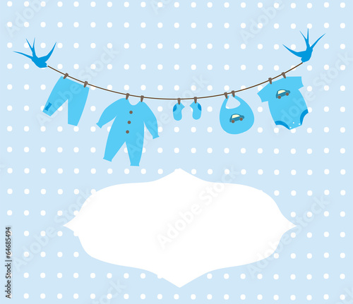 vector newborn baby clothes card