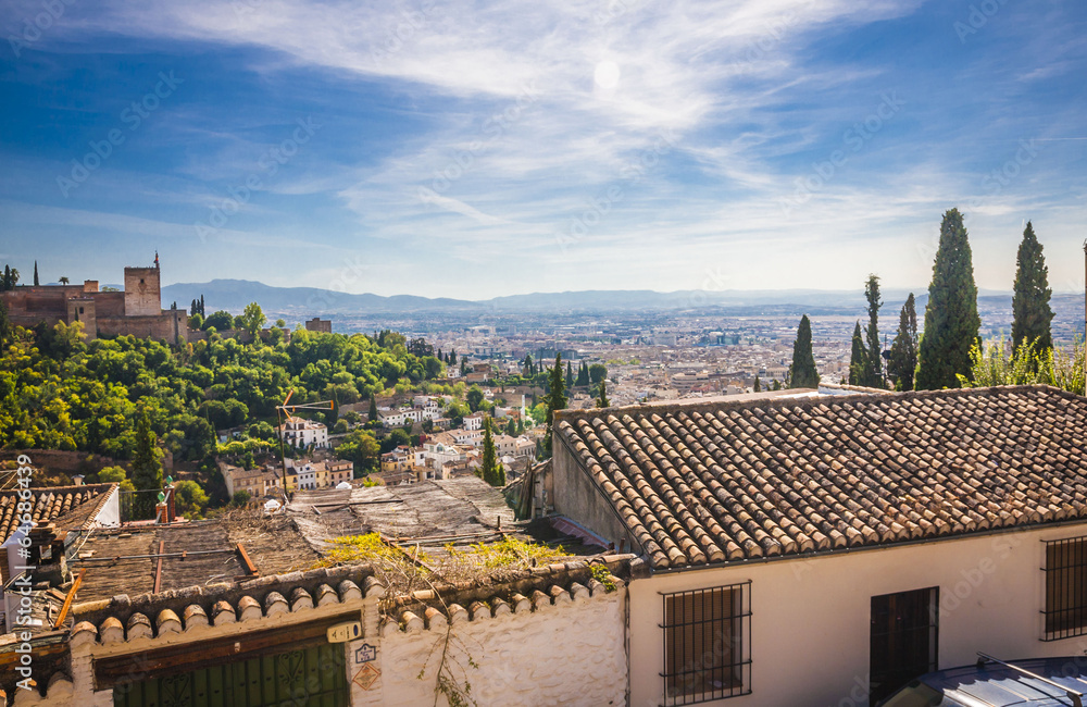 areal view on Granada, Spain