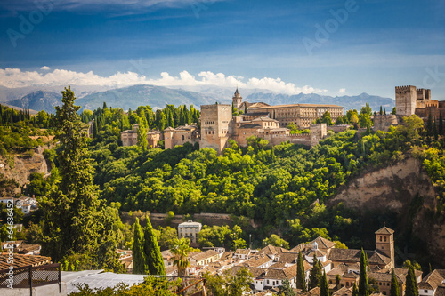 Ancient arabic fortress of Alhambra, Granada, Spain photo