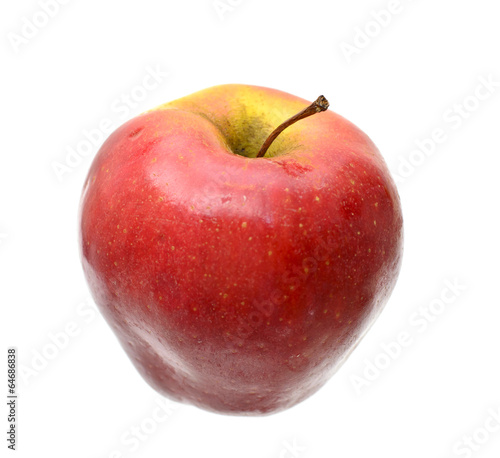 Ripe red apple isolated on the white background.