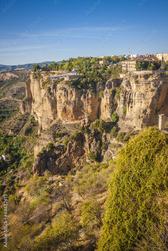 beautiful sunset over the Ronda, areal view ,Spain