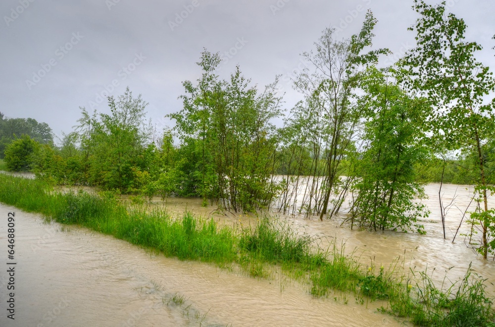 Fototapeta premium Achtung Hochwasser