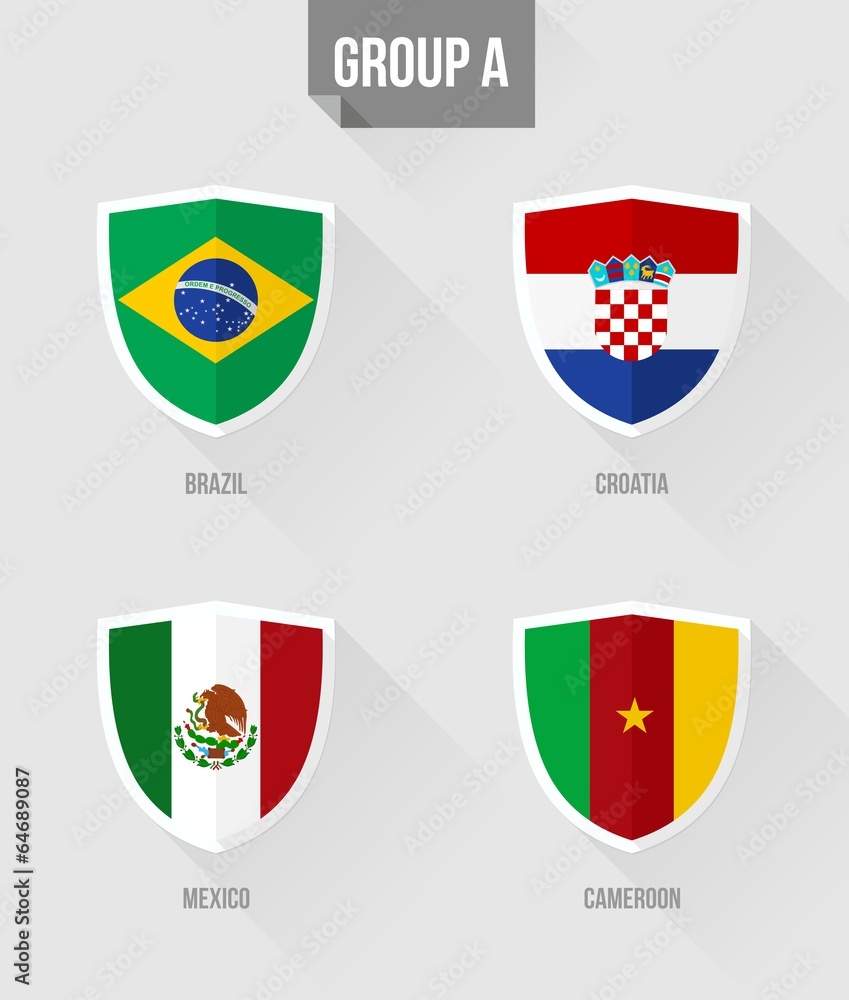 Obraz premium Brazil Soccer Championship 2014 Group A flags