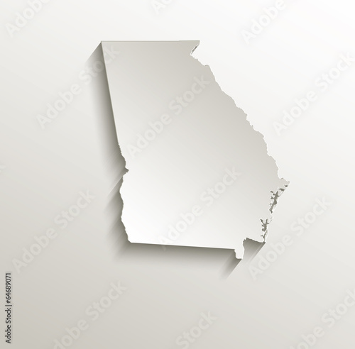 Georgia map card paper 3D natural vector