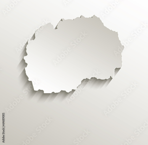 Macedonia map card paper 3D natural vector