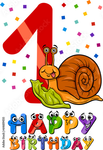 first birthday cartoon design