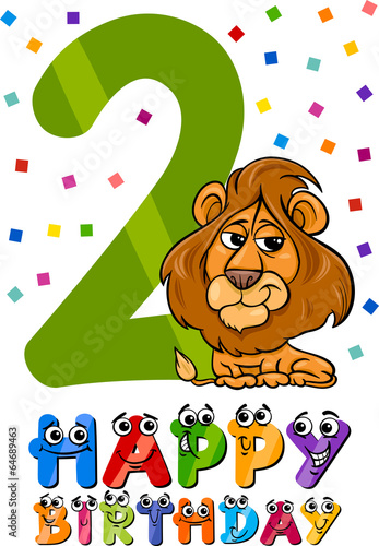 second birthday cartoon design