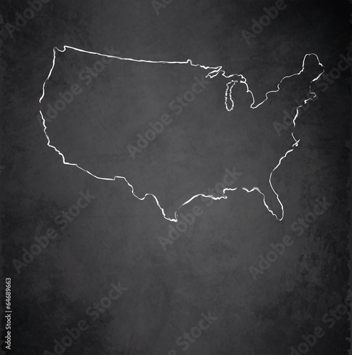 USA map blackboard chalkboard vector