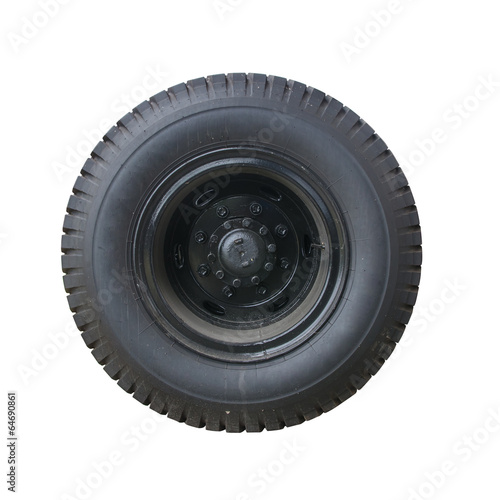 Isolated truck wheel and tire
